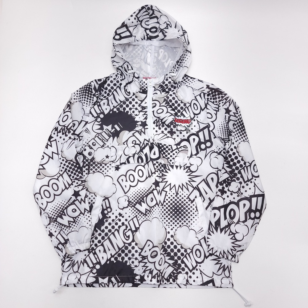 Prime‎ Threads Windbreaker Men's S Comic Print Quarter Zip